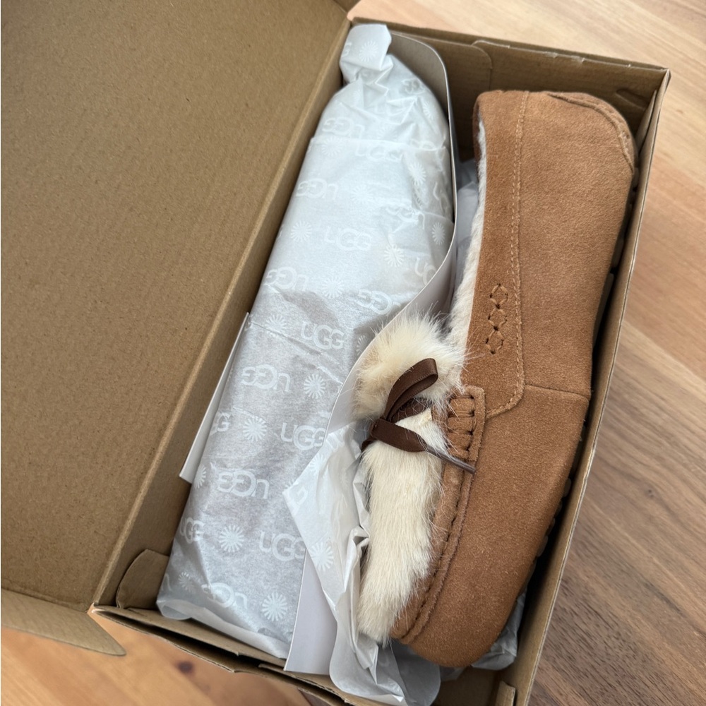 UGG Chestnut Suede Slip-On Slippers - Picture 6 of 6